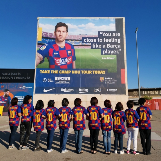Pendukung Barca di Camp Nou Barcelona.. Sumber: koleksi pribadi