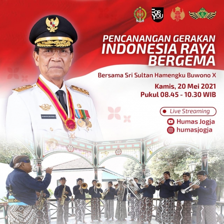 Sri Sultan perintahkan pemutaran Indonesia Raya - Instagram @humasjogja