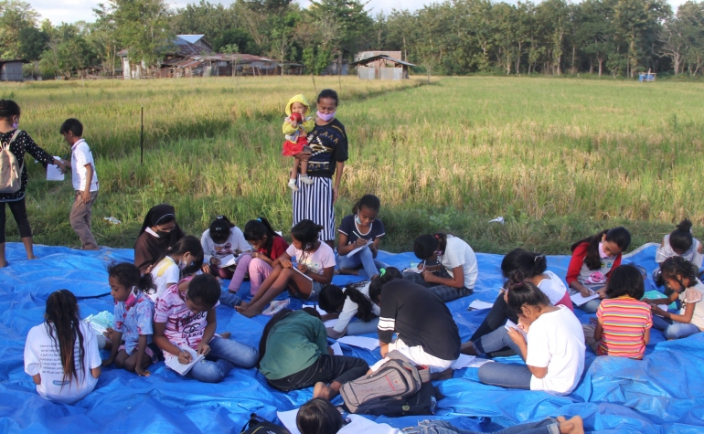 foto.dok.pribadi/literasi baca tulis di alam terbuka TBM KDK, Lidak, Atambua Selatan