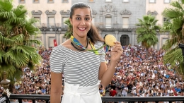 Marin disambut ribuan warga Huelva usai merebut medali emas Olimpiade Rio 2016: huelvaya.es