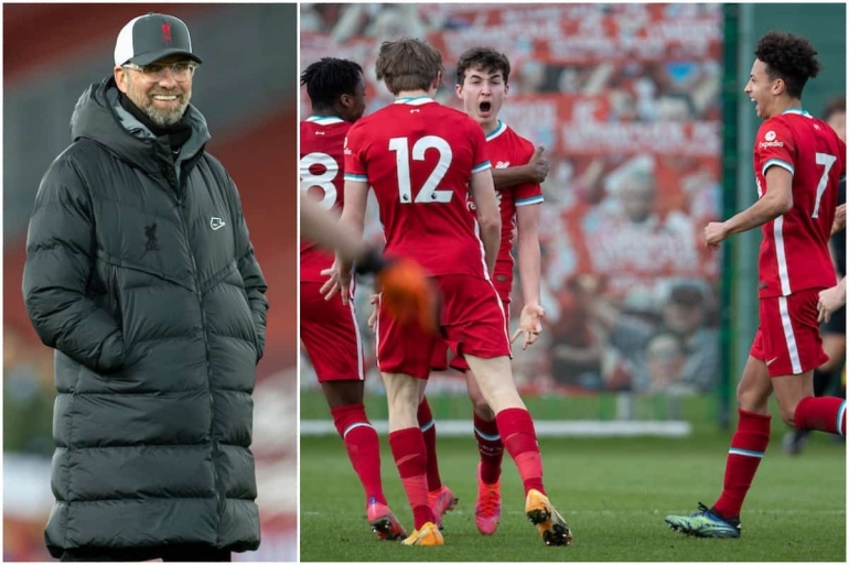 Juergen Klopp selalu mengamati talenta-talenta muda dari Akademi Liverpool sebagai kandidat pemain di tim utama (Foto Thisisanfield.com) 