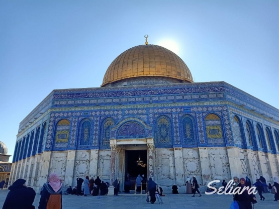 Ilustrasi Dome of The Rock menjelang salat Jumat, 20 Desember 2019. Dokpri