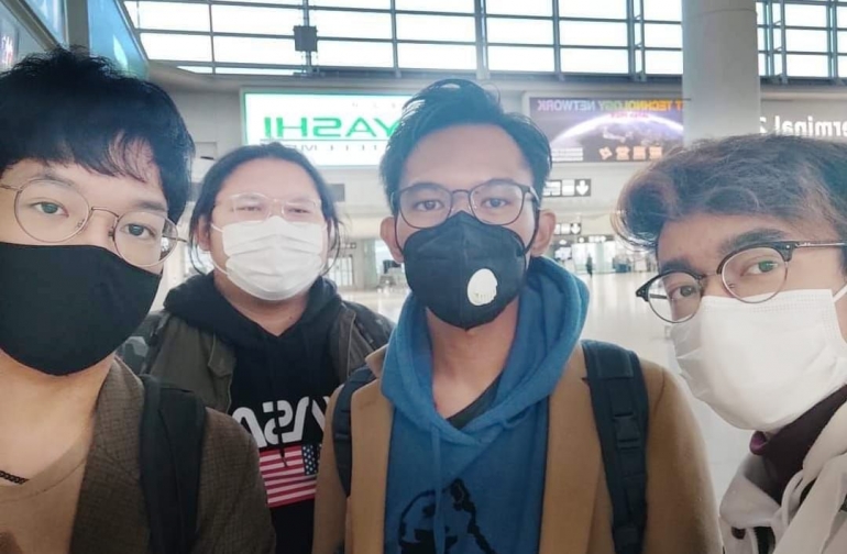  Ilustrasi saat liburan bersama, bertemu di Bandara Nagoya, Februari 2021. Dokpri.