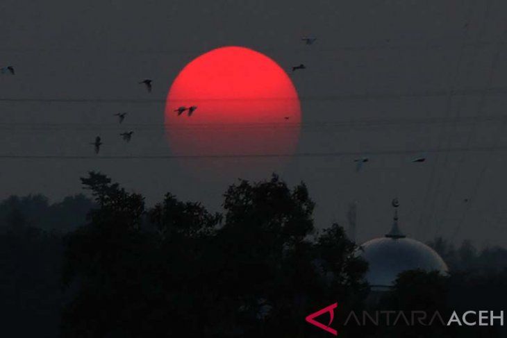 Ilustrasi matahari merah. Sumber: aceh.antaranews.com 