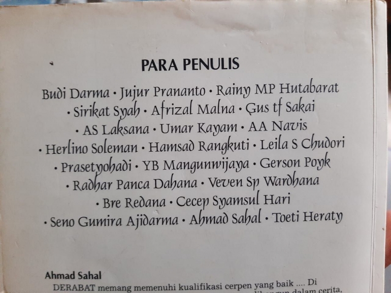 Rekomendasi Buku Karya Penulis Indonesia dalam buku cerpen pilihan Kompas (Dok. Pribadi)