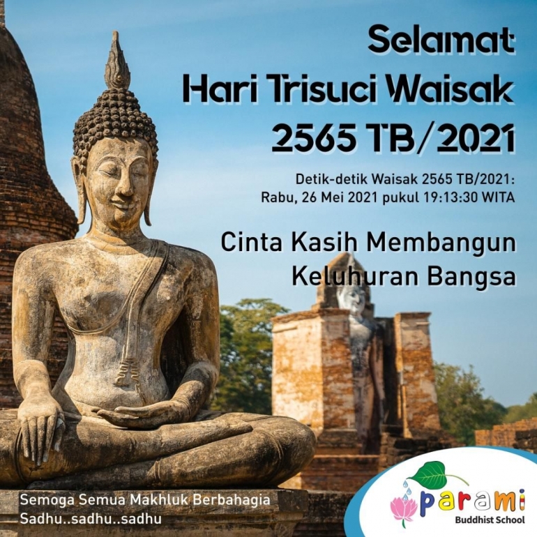 Ucapan Waisak 2565 TB/2021 (sumber: Parami Buddhist School)