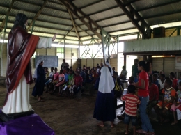 Kegiatan bina iman di Gereja stasi Roh Kudus Bayun (Foto: Pribadi)