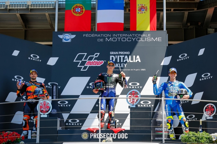 Quartararo, Oliveira dan Mir di podium (Dokumentasi motogp.com)