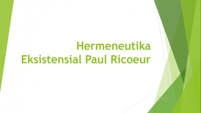 Hermeneutika Eksistensial Ricoeur / dokpri