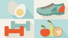 Ilustrasi Makanan dan Olahraga (Sumber : Shutterstock)