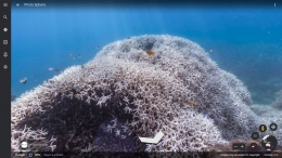 Potret pemutihan terumbu karang yang terjadi di Great Barrier Reef, Australia | Foto diambil dari Google Earth