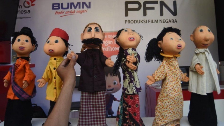 Karakter Si Unyil dalam Launching Animasi Petualangan Si Unyil besutan PFN / Via Tirto
