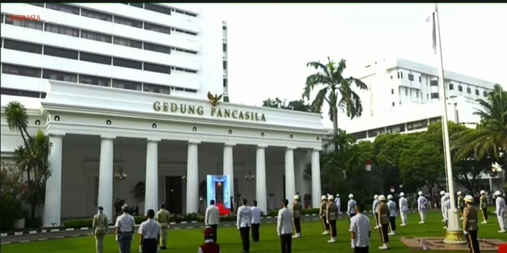 Tangkapan layar upacara hari lahir Pancasila (1 Juni 2021)/Dokpri