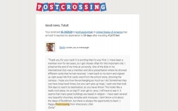 Balasan postcrossing dari Emily | sumber: email pribadi