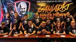 Relawan Ganjarist mendeklarasikan diri mendukung Gubernur Ganjar Pranowo sebagai calon presiden 2024 di Jakarta, Selasa (1/6/2021). (Foto: Dok. Ganjarist)