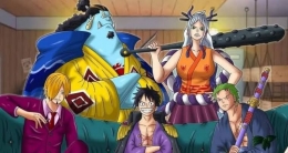 Luffy, Zoro, Sanji, Jimbei, Yamato, pentolan aliansi Luffy di perang Wano (opfanpage.com)