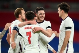 Inggris dipandang sebagai calon kuat di Piala Eropa 2020. Sumber foto: Michael Regan/AFP via Kompas.com