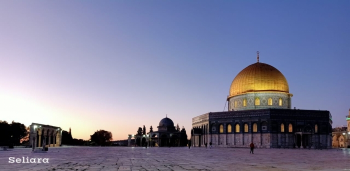 Ilustrasi suasana pagi selepas subuh di pelataran Dome of The Rock. Foto Seliara (dokpri)