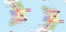 Peta Negara Korea Selatan dan lokasi tempat kelahiran BTS