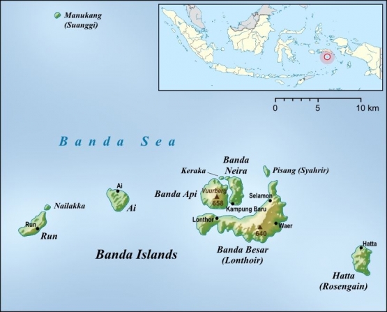 Peta Kepulauan Banda. Sumber: Lencer / wikimedia