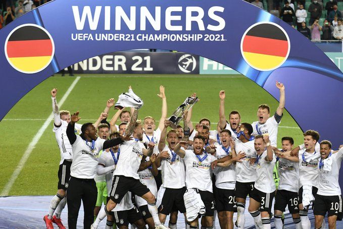 Foto kemenangan U-21 Timnas Jerman. Sumber : DFB Team