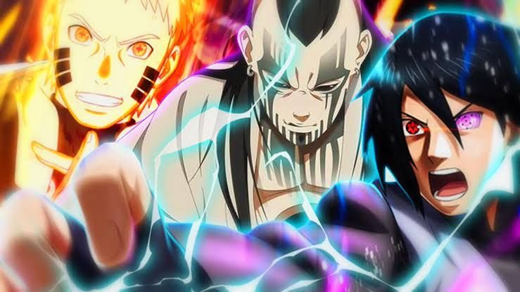 Naruto, Jigen, dan Sasuke, para aktor utama dalam cerita anime Boruto episode 203