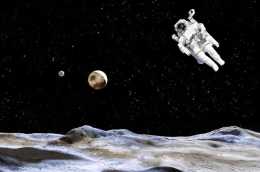 Ilustrasi Neil Amstrong mendarat di bulan. (Sumber via Hai Grid)