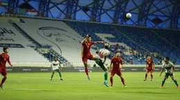 Duel Vietnam vs Indonesia di Kualifikasi Piala Dunia 2022 Zona Asia, di Al-Maktoum, Dubai, Uni Emirat Arab (7/6). Sumber: PSSI.org