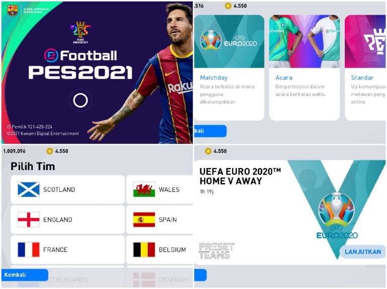 EURO 2020 sudah hadir di PES 2021 Mobile | dok.pribadi.