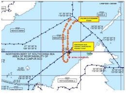 Jalur pesawat China yang memasuki wilayah udara Malaysia pada tanggal 31 Mei 2021. | Sumber: Angkatan Udara Malaysia melalui news.usni.org