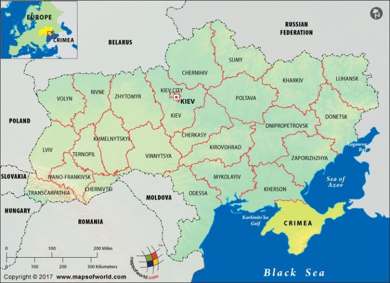 Peta Wilayah Krimea - Sumber: https://www.mapsofworld.com/