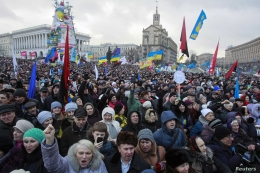 Euromaidan, pro Uni Eropa, demonstrasi 2014 di Ukraina - Sumber: Reuters