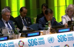 Jusup Kalla pada SDG Summit 2019 di New York (sumber Kemenlu.co.id)