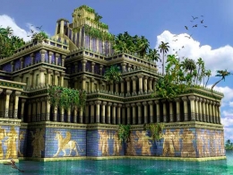 Ilustrasi Taman Gantung Babilonia (www.propertyinside.id)