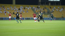 Pertandingan timnas Indonesia vs UEA yang digelar di stadion Zabeel, Dubai, UEA tadi malam | Sumber: Bola.com/Dok.PSSI