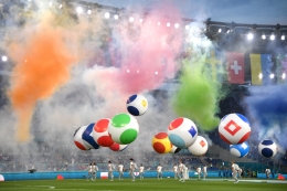 Keriuhan opening ceremony EURO 2020 di Stadion Olimpico, Roma, Italia. Sumber : UEFA