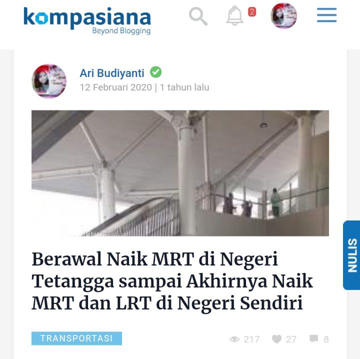 Dokpri artikel Ari Budiyanti tahun 2020