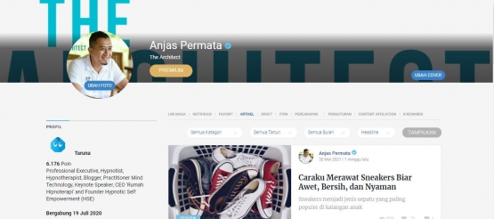 contoh personal branding Kompasiana. sumber: dokumentasi pribadi