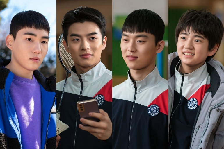 Hae-kang, Bang Yoo-dam, Na Woo-chan, dan Lee Yong-tae (Sumber: tribunnewswiki/netflix)