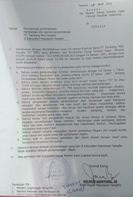 Surat dari Alm. Helmud Hontong. Gambar dari news.detik.com
