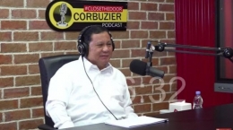 Tangkapan layar Menteri Pertahanan Prabowo Subianto tampil perdana di Program Podcast #CLOSETHEDOOR Deddy Corbuzier, Sabtu 12 Juni 2021. Video podcast ditayangkan Minggu 13 Juni 2021