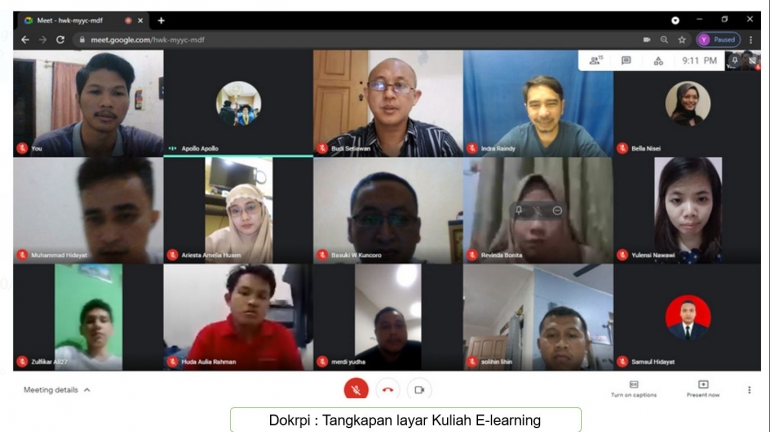 Dokpri : Tangkapan layar Kuliah E-learning