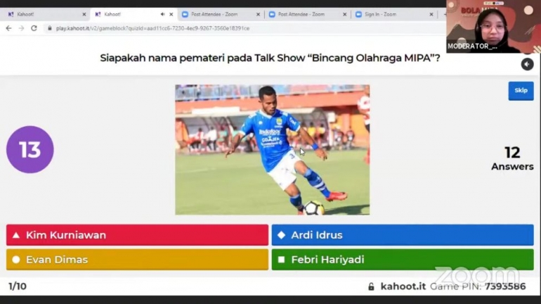 Sesi Kuis Seputar Olahraga/Dok BEM MIPA