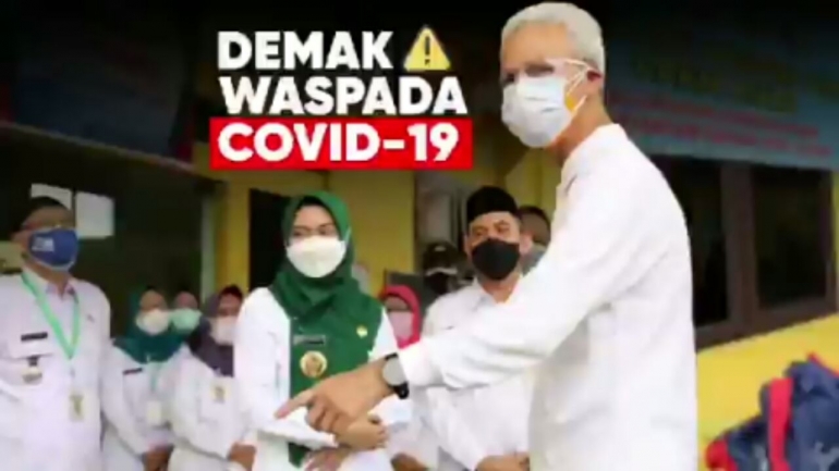 Demak waspada covid-19/sumber: tangkapan layar twitter.com/ganjarpranowo