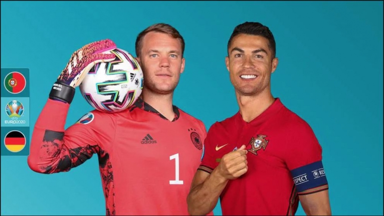 Captain masing-masing tim, Manuel Neuer dan Cristiano Ronaldo yang akan bertemu malam ini. Sumber : UEFA