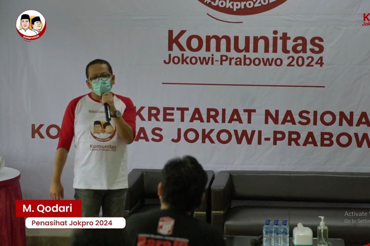 Direktur Eksekutif Indo Barometer dan penasehat JokPro 2024, M Qodari, dalam acara peluncuran sekretariat di Jakarta, 19/6/2021 (kompas.com).