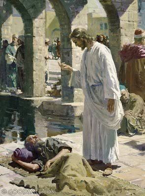 Yesus menyembuhkan orang lumpuh di Kolam Betesda (foto:PaxEtBonum.wordpress.com)
