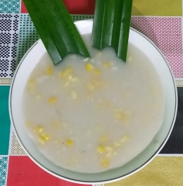 Bubur Jagung Manis, siap dinikmati. Hmmm, manis dan enak | Foto: Siti Nazarotin