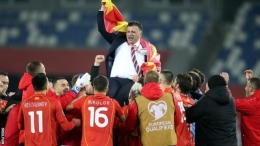 Pelatih Igor Angelovski menjalani saat-saat terkahir bersama timnas Makedonia Utara.bbc.com