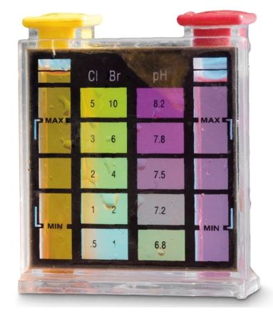 Alat uji kimia Brom. Sumber: buku Periodic Table Book - A Visual Encyclopedia, hlm. 185.